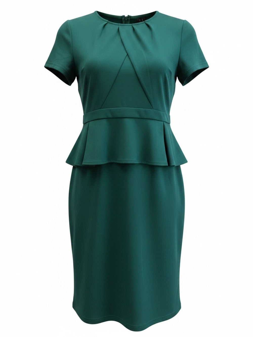Forest Green Peplum Midi Dress